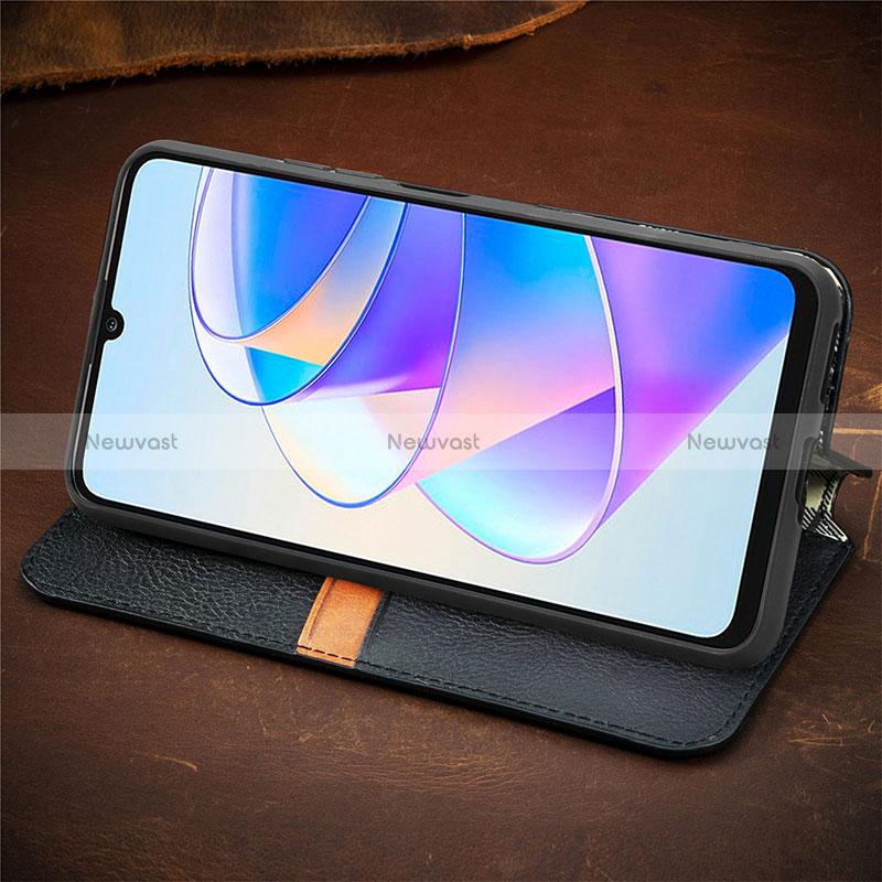 Leather Case Stands Flip Cover Holder S09D for Huawei Honor X7a