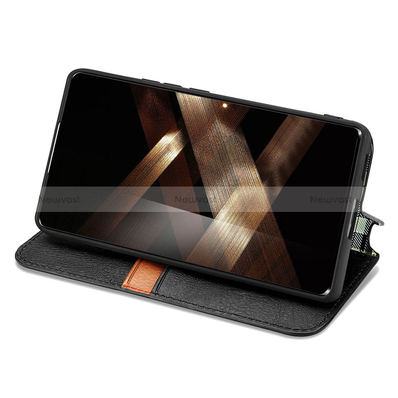 Leather Case Stands Flip Cover Holder S09D for Huawei Honor X7b