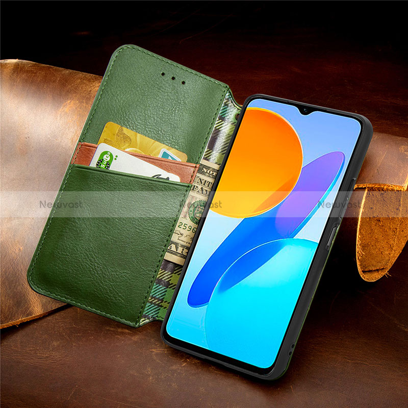 Leather Case Stands Flip Cover Holder S09D for Huawei Honor X8a 5G