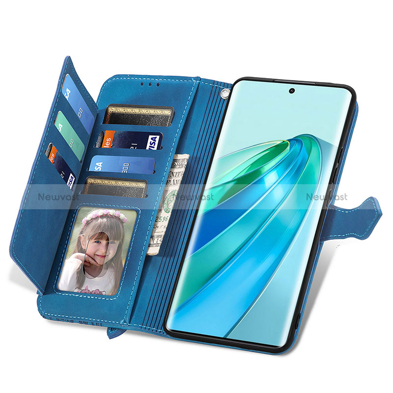 Leather Case Stands Flip Cover Holder S09D for Huawei Honor X9a 5G