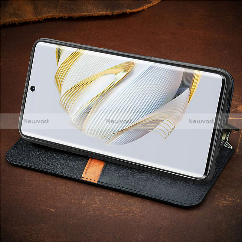 Leather Case Stands Flip Cover Holder S09D for Huawei Nova 10 SE