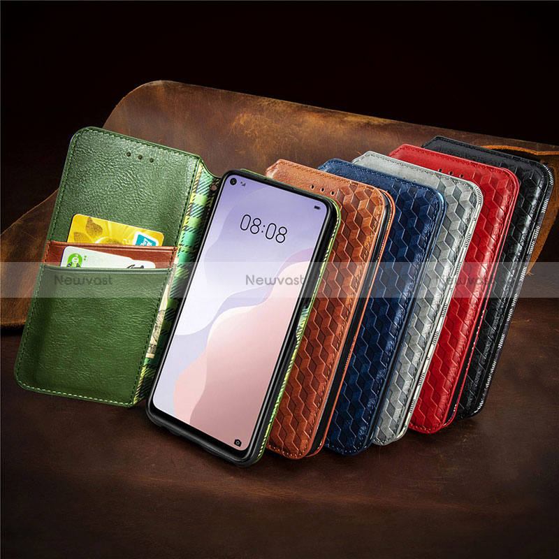 Leather Case Stands Flip Cover Holder S09D for Huawei Nova 7 SE 5G