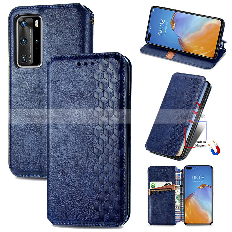 Leather Case Stands Flip Cover Holder S09D for Huawei P40 Pro