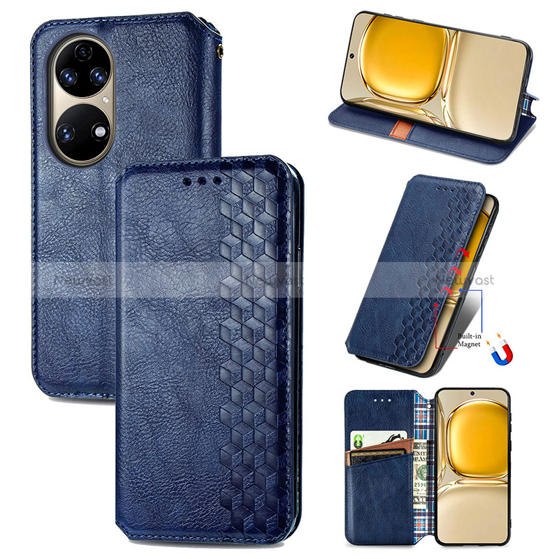 Leather Case Stands Flip Cover Holder S09D for Huawei P50 Pro