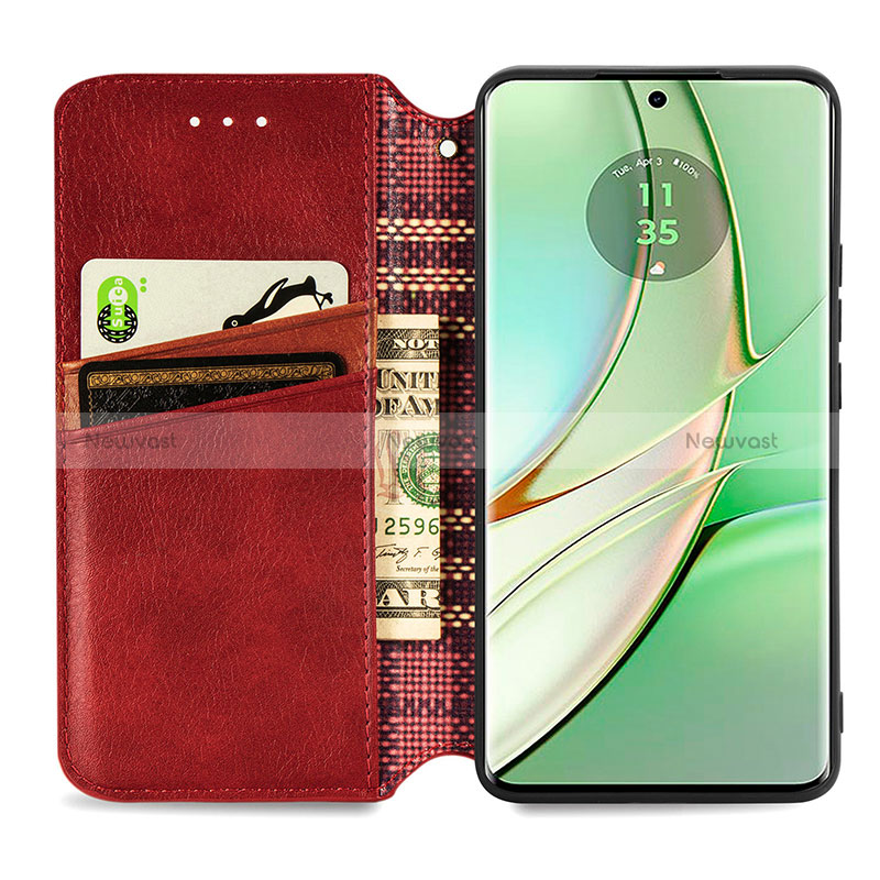 Leather Case Stands Flip Cover Holder S09D for Motorola Moto Edge (2023) 5G