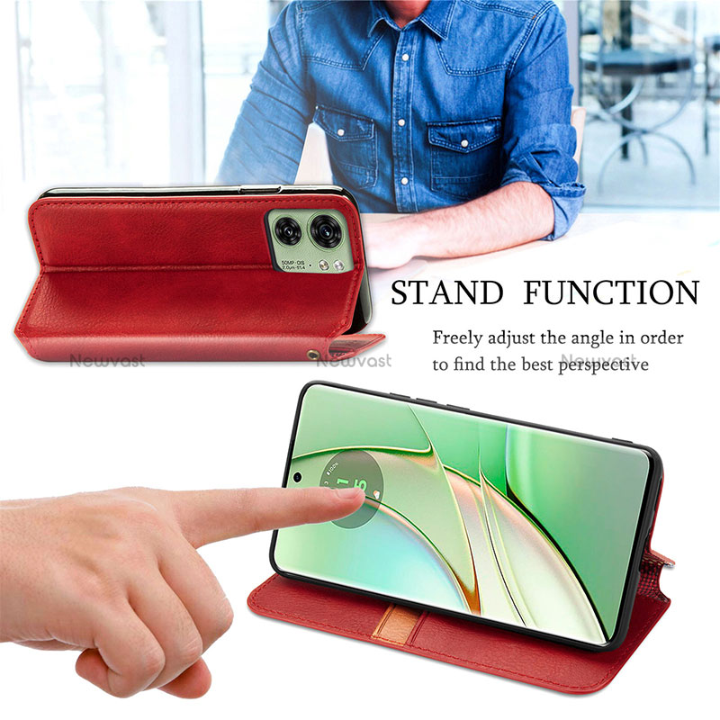 Leather Case Stands Flip Cover Holder S09D for Motorola Moto Edge 40 5G