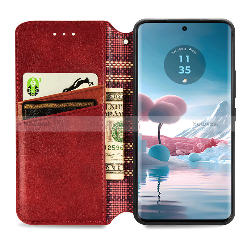 Leather Case Stands Flip Cover Holder S09D for Motorola Moto Edge 40 Neo 5G