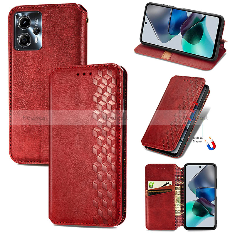 Leather Case Stands Flip Cover Holder S09D for Motorola Moto G13