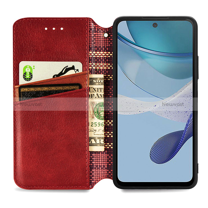 Leather Case Stands Flip Cover Holder S09D for Motorola Moto G53 5G