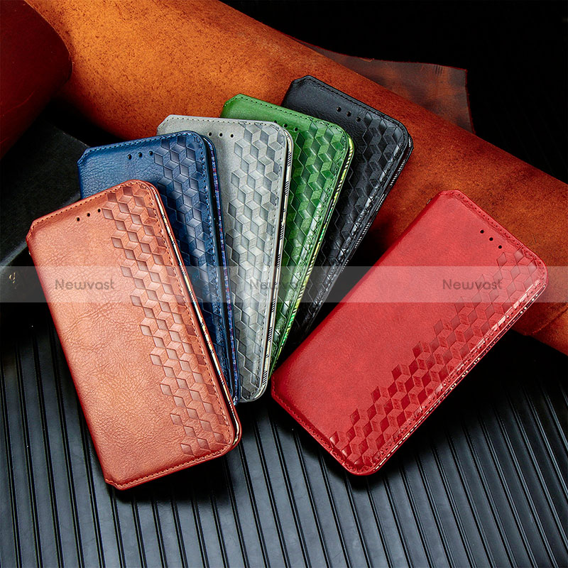 Leather Case Stands Flip Cover Holder S09D for Oppo A17K