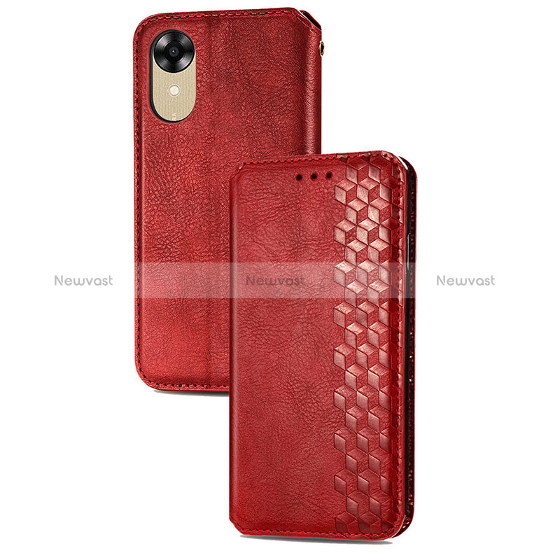 Leather Case Stands Flip Cover Holder S09D for Oppo A17K