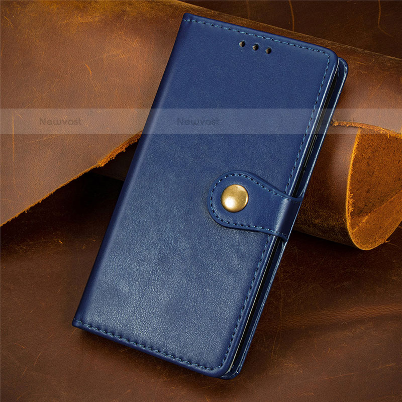 Leather Case Stands Flip Cover Holder S09D for Samsung Galaxy S21 Plus 5G Blue