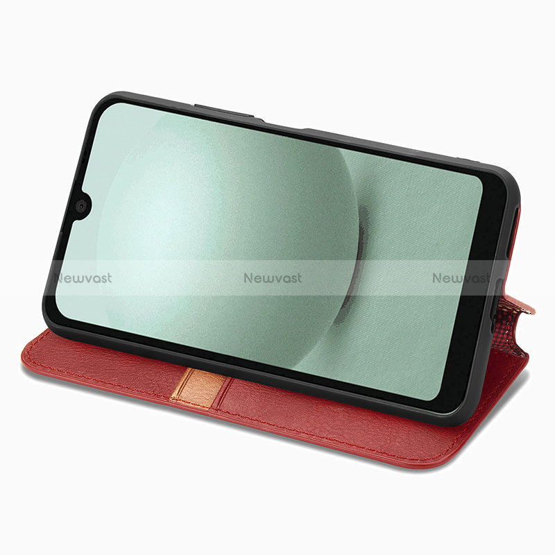 Leather Case Stands Flip Cover Holder S09D for Sharp Aquos wish3