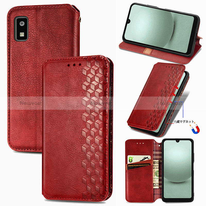 Leather Case Stands Flip Cover Holder S09D for Sharp Aquos wish3