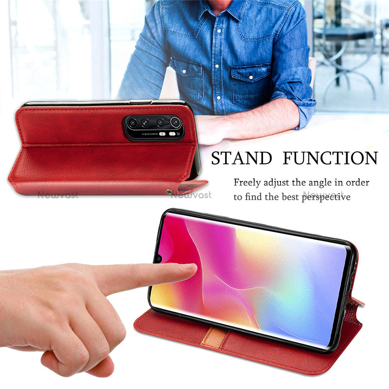 Leather Case Stands Flip Cover Holder S09D for Xiaomi Mi Note 10 Lite