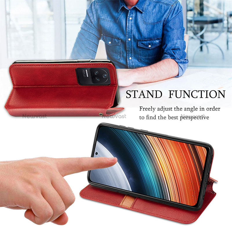 Leather Case Stands Flip Cover Holder S09D for Xiaomi Poco F4 5G