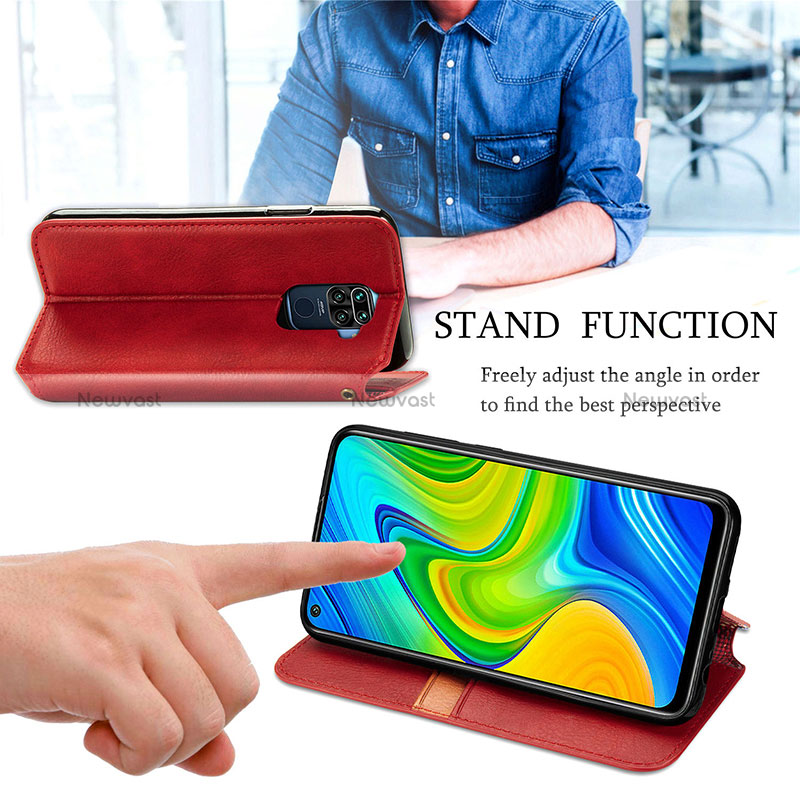 Leather Case Stands Flip Cover Holder S09D for Xiaomi Redmi 10X 4G