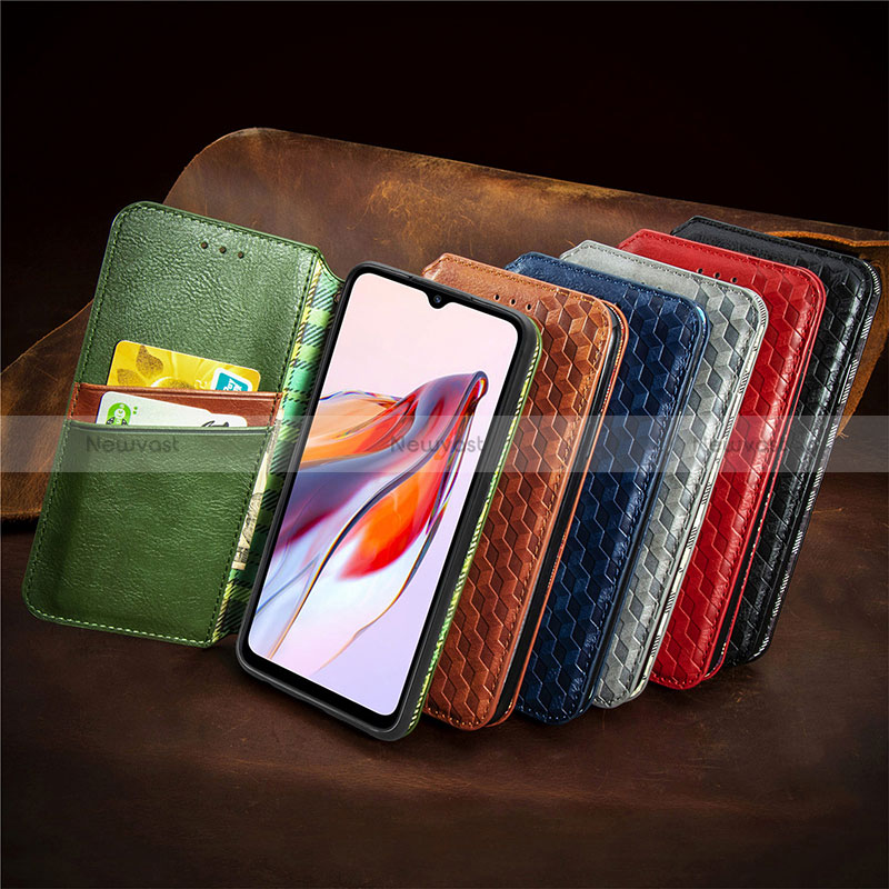 Leather Case Stands Flip Cover Holder S09D for Xiaomi Redmi 12C 4G