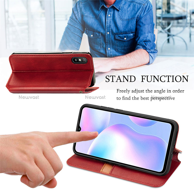 Leather Case Stands Flip Cover Holder S09D for Xiaomi Redmi 9A