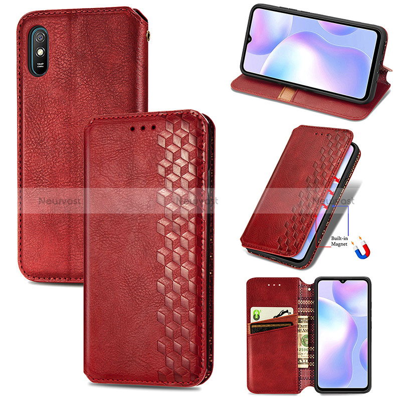 Leather Case Stands Flip Cover Holder S09D for Xiaomi Redmi 9A