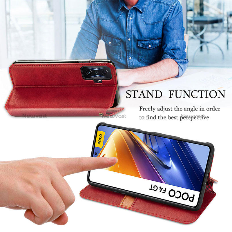 Leather Case Stands Flip Cover Holder S09D for Xiaomi Redmi K50 Gaming AMG F1 5G