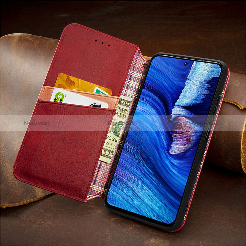 Leather Case Stands Flip Cover Holder S09D for Xiaomi Redmi Note 10 5G