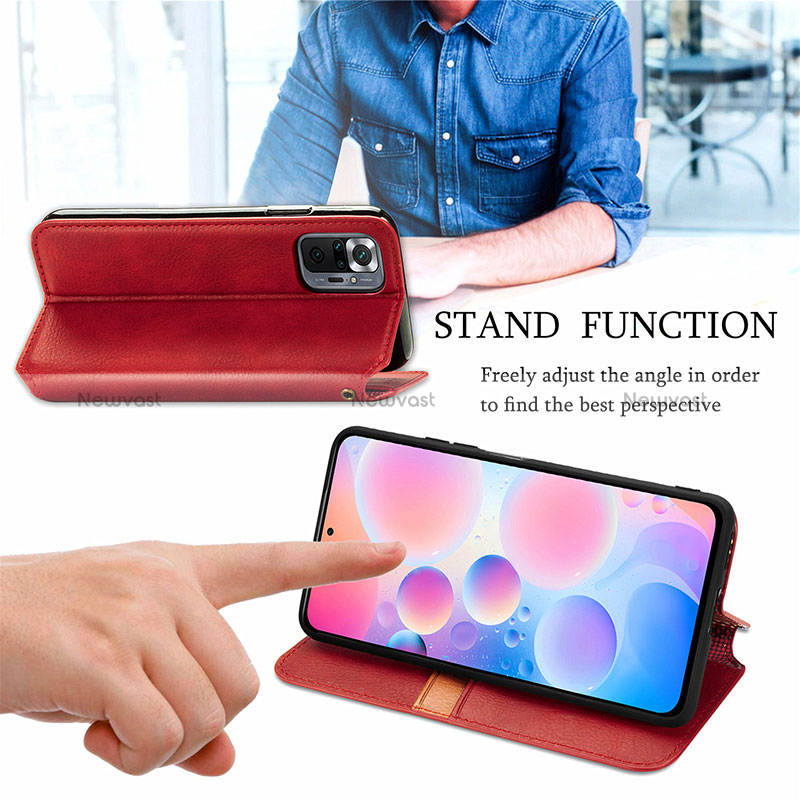 Leather Case Stands Flip Cover Holder S09D for Xiaomi Redmi Note 10 Pro Max