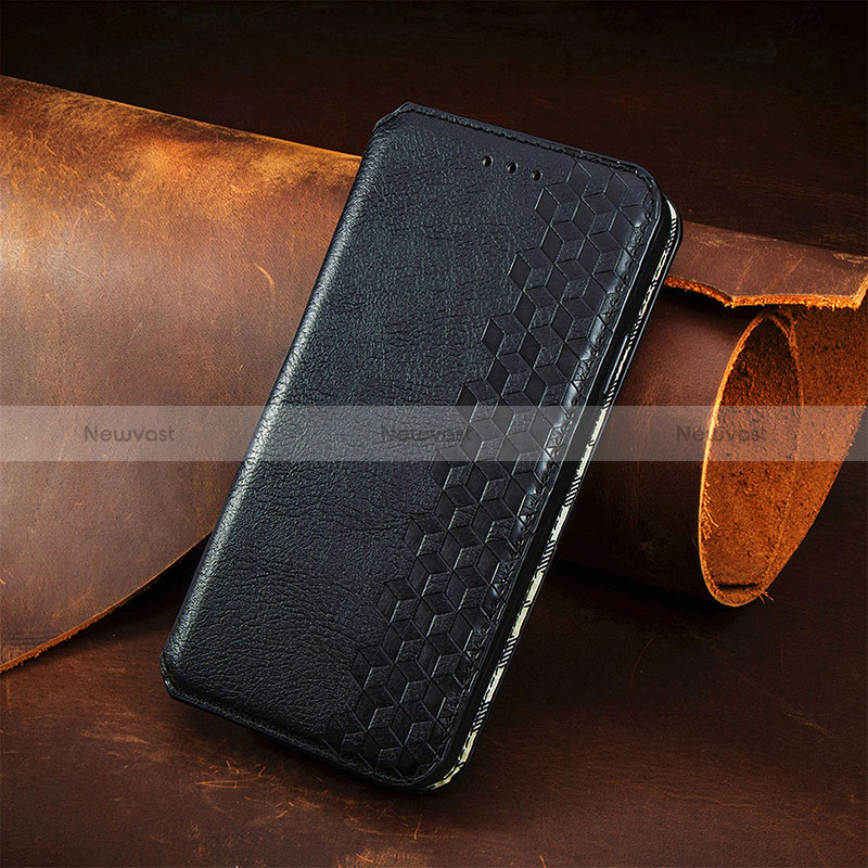 Leather Case Stands Flip Cover Holder S09D for Xiaomi Redmi Note 10S 4G Black