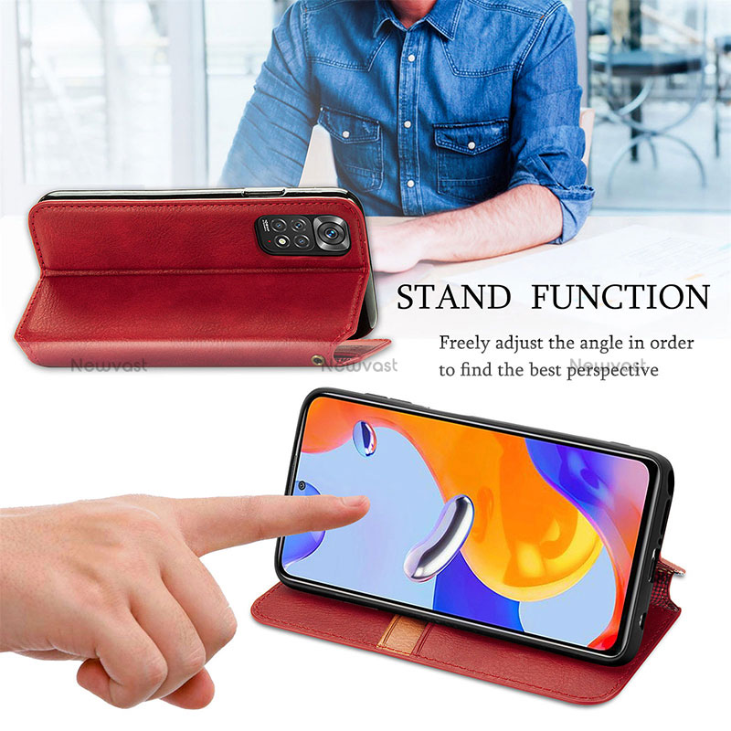 Leather Case Stands Flip Cover Holder S09D for Xiaomi Redmi Note 11 Pro 4G