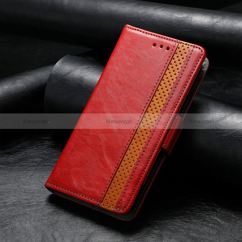 Leather Case Stands Flip Cover Holder S10D for Asus ROG Phone 7 Pro Red