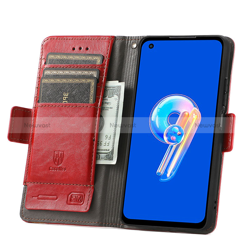 Leather Case Stands Flip Cover Holder S10D for Asus Zenfone 9