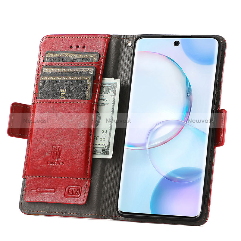 Leather Case Stands Flip Cover Holder S10D for Huawei Honor 50 5G