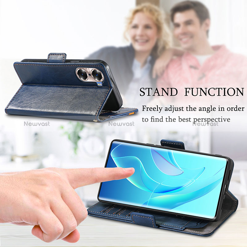 Leather Case Stands Flip Cover Holder S10D for Huawei Honor 60 5G