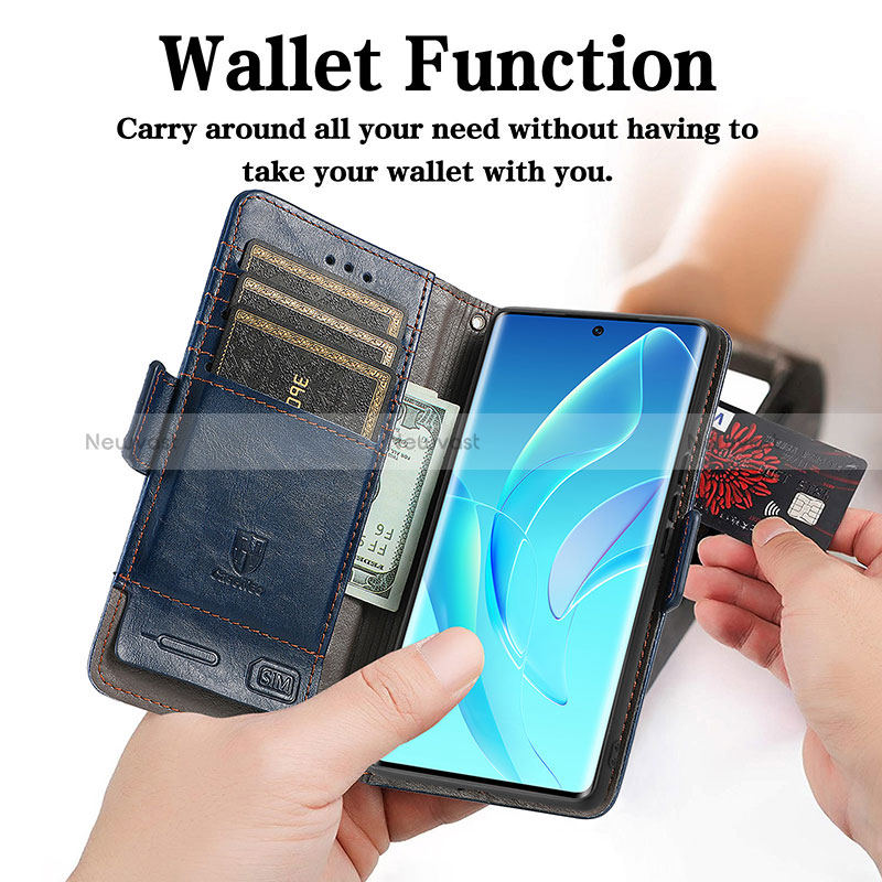 Leather Case Stands Flip Cover Holder S10D for Huawei Honor 60 Pro 5G