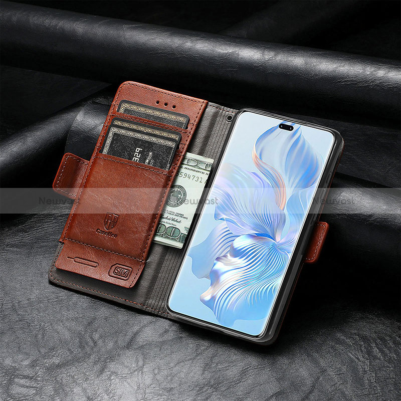 Leather Case Stands Flip Cover Holder S10D for Huawei Honor 80 Pro Flat 5G