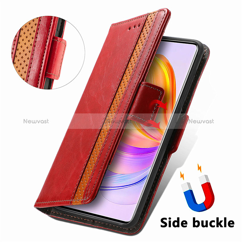 Leather Case Stands Flip Cover Holder S10D for Huawei Honor 80 SE 5G