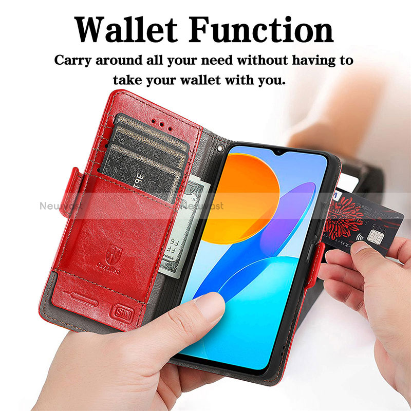 Leather Case Stands Flip Cover Holder S10D for Huawei Honor X6 5G