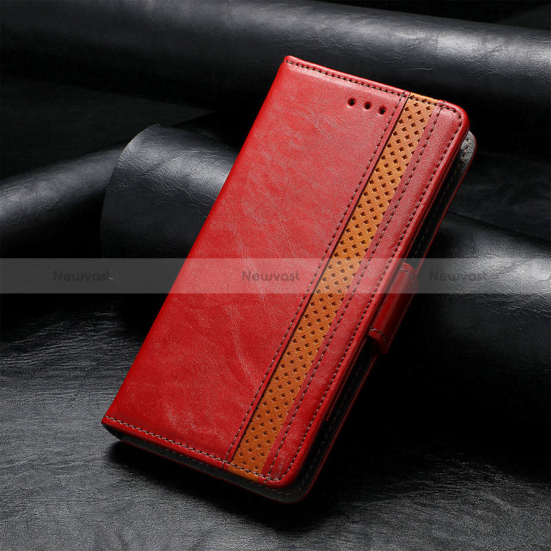 Leather Case Stands Flip Cover Holder S10D for Huawei Honor X7a Red