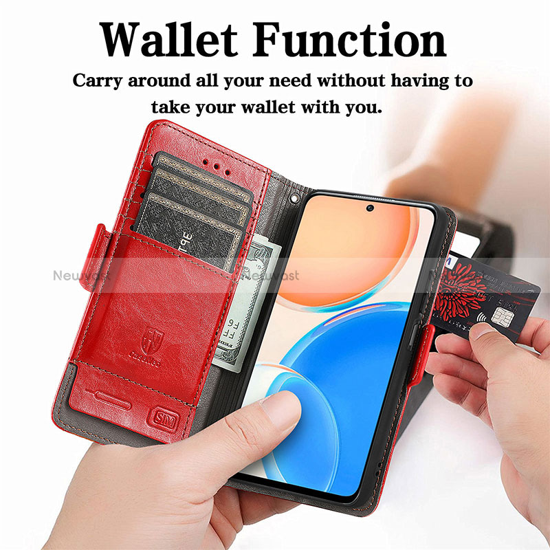 Leather Case Stands Flip Cover Holder S10D for Huawei Honor X8 4G