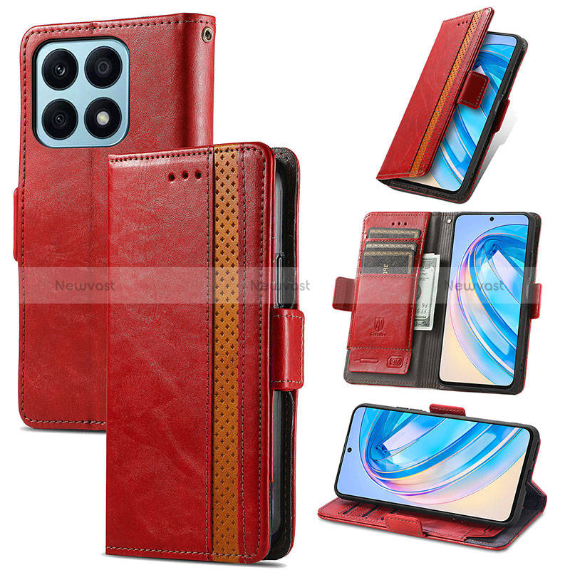 Leather Case Stands Flip Cover Holder S10D for Huawei Honor X8a 4G