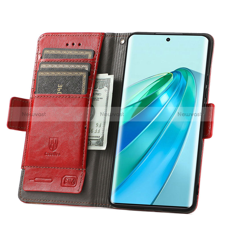 Leather Case Stands Flip Cover Holder S10D for Huawei Honor X9a 5G