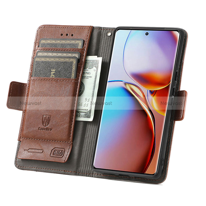 Leather Case Stands Flip Cover Holder S10D for Motorola Moto Edge 40 Pro 5G