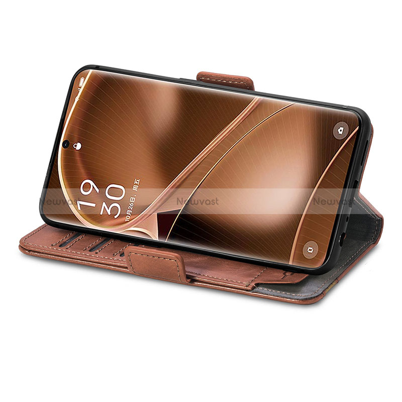 Leather Case Stands Flip Cover Holder S10D for Oppo Find X6 5G