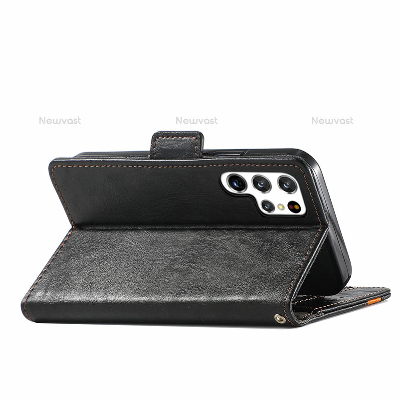 Leather Case Stands Flip Cover Holder S10D for Samsung Galaxy S21 Ultra 5G