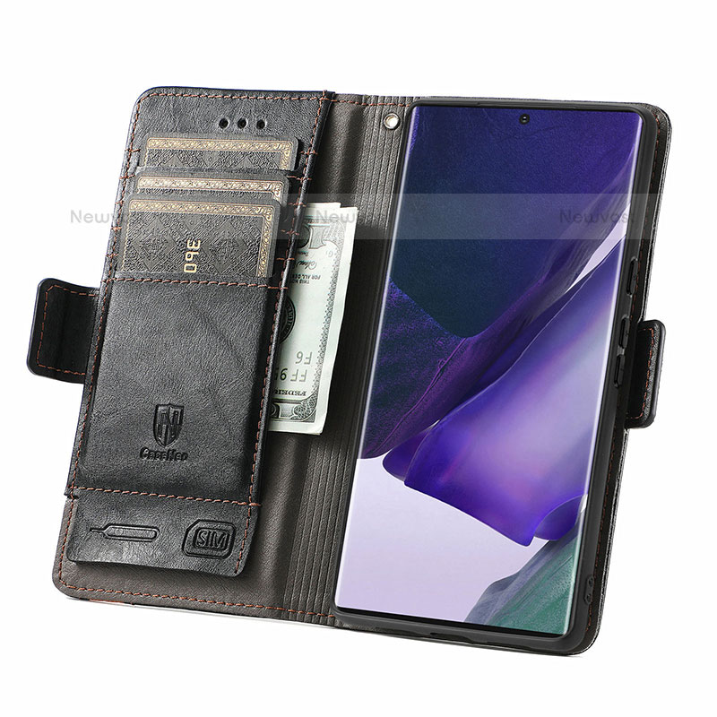 Leather Case Stands Flip Cover Holder S10D for Samsung Galaxy S22 Ultra 5G