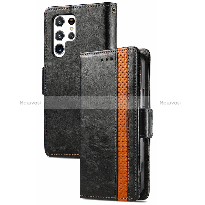 Leather Case Stands Flip Cover Holder S10D for Samsung Galaxy S24 Ultra 5G