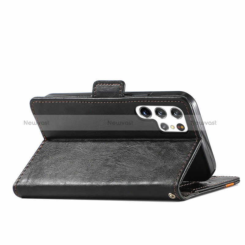 Leather Case Stands Flip Cover Holder S10D for Samsung Galaxy S24 Ultra 5G