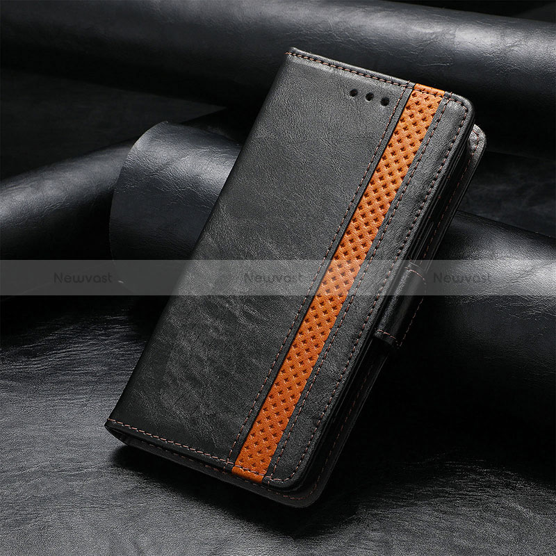 Leather Case Stands Flip Cover Holder S10D for Xiaomi Poco C40 Black