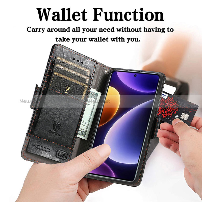 Leather Case Stands Flip Cover Holder S10D for Xiaomi Poco F5 5G