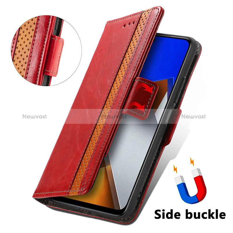 Leather Case Stands Flip Cover Holder S10D for Xiaomi Poco M4 Pro 4G